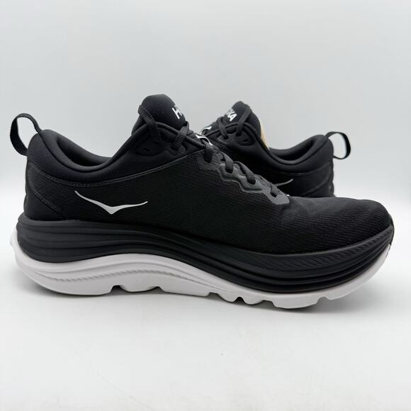 Hoka Womens Gaviota 5 Running Sneakers US 12 Wide Black Athletic EUC - Picture 4 of 14